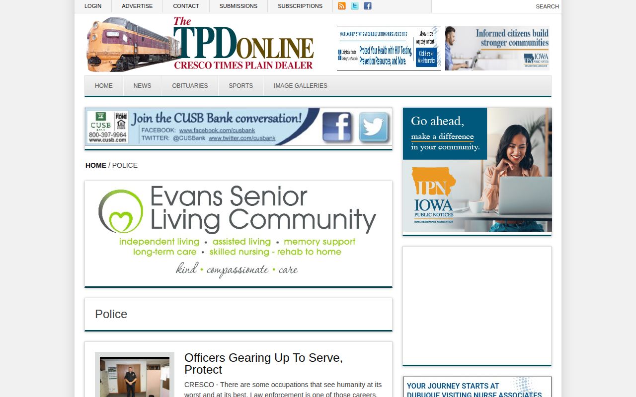 Cresco Times Police archive with local public safety stories